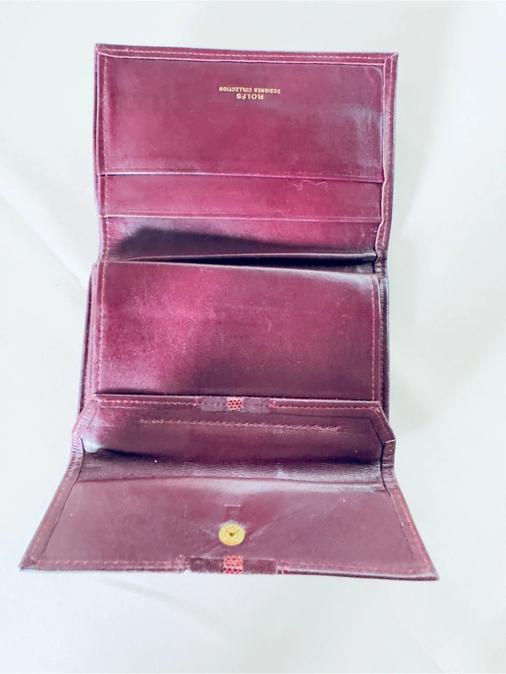 Rolfs Designer Collection Burgundy Leather Wallet Organizer Vintage